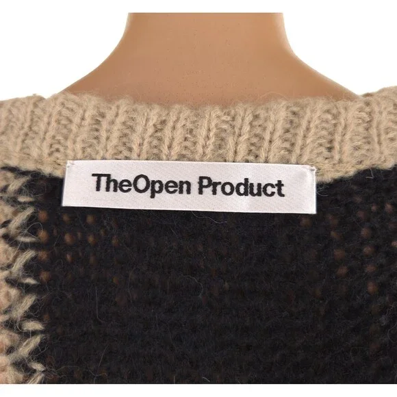 TheOpen Product Check Sweater Size 2 M Womens Check Knit $145 - Picture 9 of 12